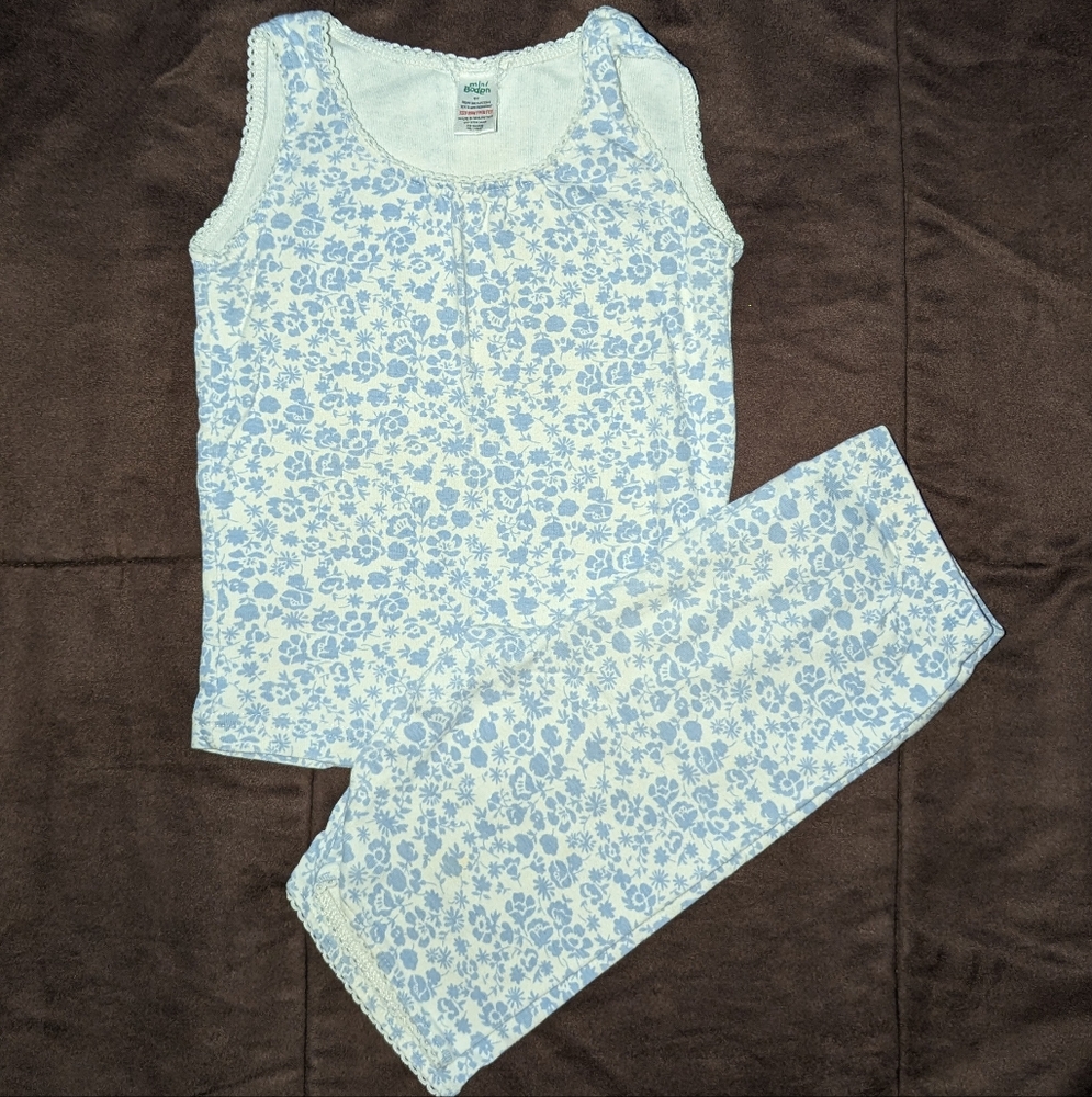 Mini Boden blue floral pajamas, girls size 5/6, spring/summer
